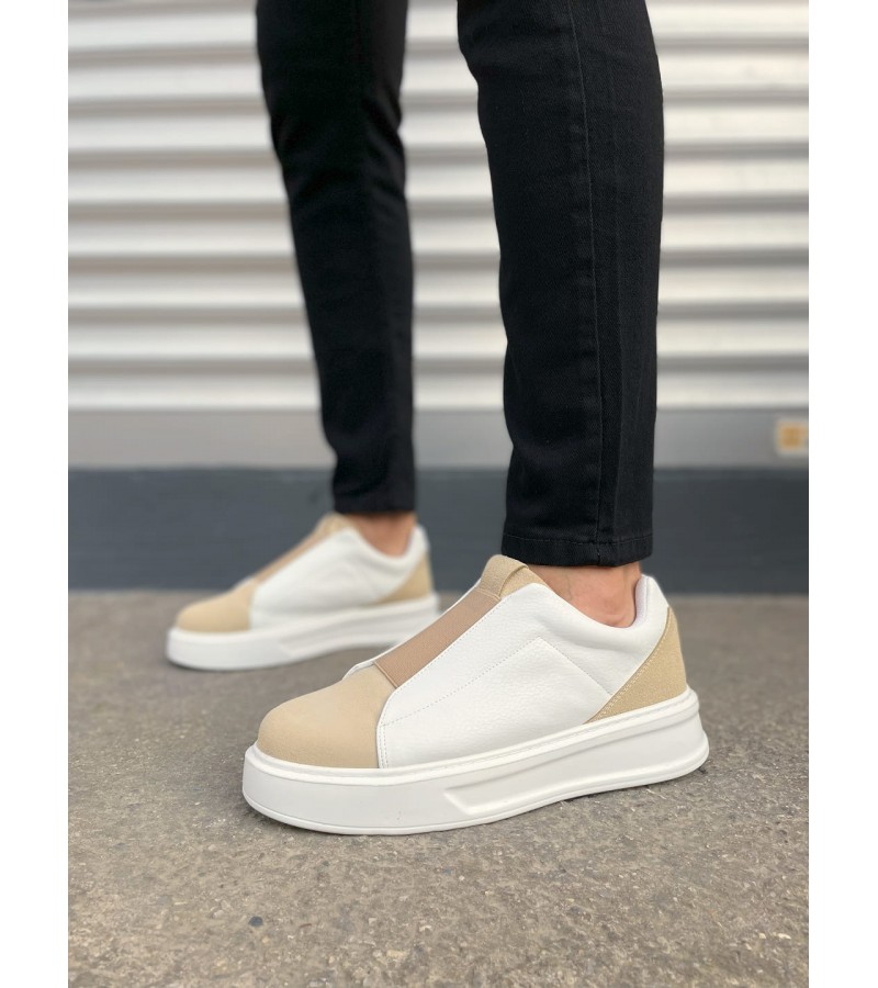 JY007 Alba Bağcıksız Süet Cilt Erkek Günlük Sneaker Ayakkabı SCBT Bej/Beyaz JY007 Alba Bağcıksız Süet Cilt Erkek Günlük Sneaker Ayakkabı SCBT Bej/Beyaz