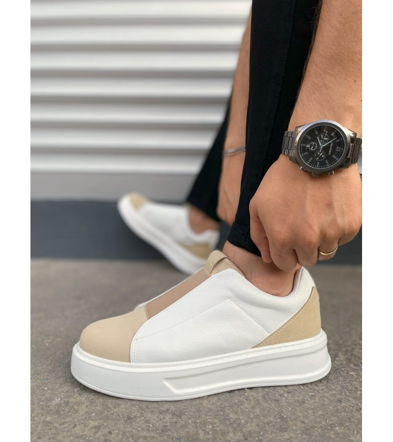 JY007 Alba Bağcıksız Süet Cilt Erkek Günlük Sneaker Ayakkabı SCBT Bej/Beyaz JY007 Alba Bağcıksız Süet Cilt Erkek Günlük Sneaker Ayakkabı SCBT Bej/Beyaz