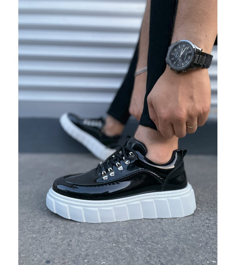 JY010 Cloud Bağcıklı Rugan Erkek Günlük Sneaker Ayakkabı RBT - Siyah JY010 Cloud Bağcıklı Rugan Erkek Günlük Sneaker Ayakkabı RBT - Siyah