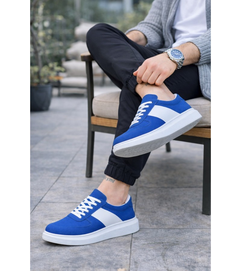 JY011 Line Erkek Günlük Bağcıklı Süet Spor Sneaker Ayakkabı SBT - Mavi/Beyaz JY011 Line Erkek Günlük Bağcıklı Süet Spor Sneaker Ayakkabı SBT - Mavi/Beyaz