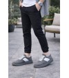 JY011 Line Erkek Günlük Bağcıklı Süet Spor Sneaker Ayakkabı SGT - Gri/Beyaz