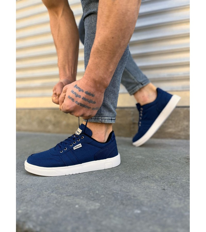 JY0118 REX Bağcıklı Keten Kumaş Erkek Günlük Sneaker Ayakkabı KBT - Lacivert JY0118 REX Bağcıklı Keten Kumaş Erkek Günlük Sneaker Ayakkabı KBT - Lacivert