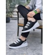 JY029 Mono Bağcıksız 3 Bantlı Lastikli Legend Cilt Erkek Günlük Sneaker Ayakkabı CBT - Siyah/Beyaz JY029 Mono Bağcıksız 3 Bantlı Lastikli Legend Cilt Erkek Günlük Sneaker Ayakkabı CBT - Siyah/Beyaz
