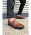 JY0410 Classique Bağcıksız Cilt Erkek Günlük Klasik Ayakkabı CST - Kahverengi