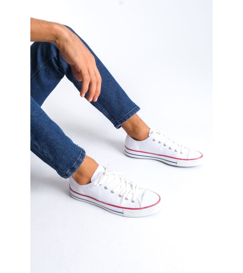 JY0422 Luke Bağcıklı Keten Kumaş Erkek Günlük Sneaker Ayakkabı KBT - Beyaz JY0422 Luke Bağcıklı Keten Kumaş Erkek Günlük Sneaker Ayakkabı KBT - Beyaz