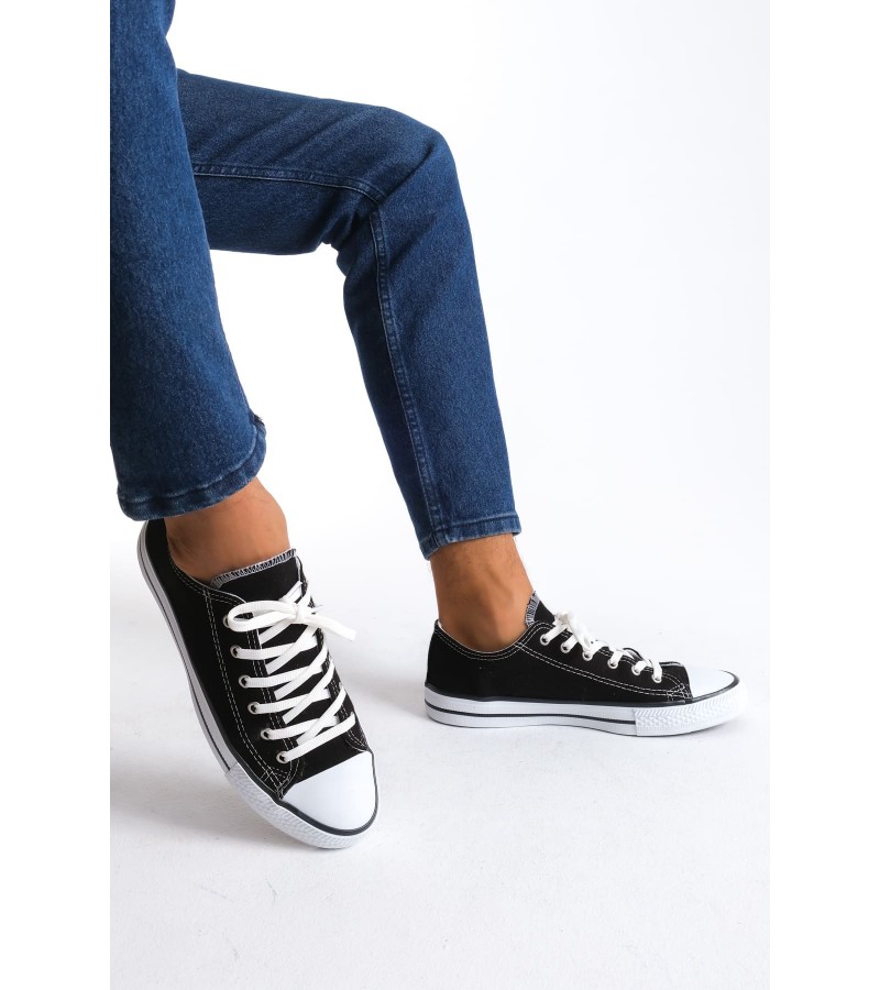 JY0422 Luke Bağcıklı Keten Kumaş Erkek Günlük Sneaker Ayakkabı KBT - Siyah JY0422 Luke Bağcıklı Keten Kumaş Erkek Günlük Sneaker Ayakkabı KBT - Siyah