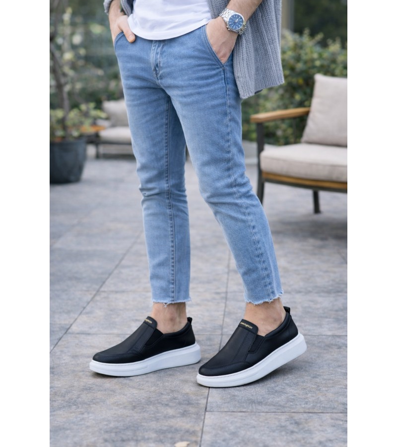 JY049 Ease Bağcıksız Erkek Günlük Cilt Spor Sneaker Ayakkabı CBT - Siyah JY049 Ease Bağcıksız Erkek Günlük Cilt Spor Sneaker Ayakkabı CBT - Siyah