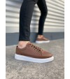 JY0535 Prime Bağcıklı Cilt Erkek Günlük Sneaker Ayakkabı CBT - Taba