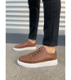 JY0535 Prime Bağcıklı Cilt Erkek Günlük Sneaker Ayakkabı CBT - Taba