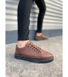 JY0535 Prime Bağcıklı Cilt Erkek Günlük Sneaker Ayakkabı CST - Taba