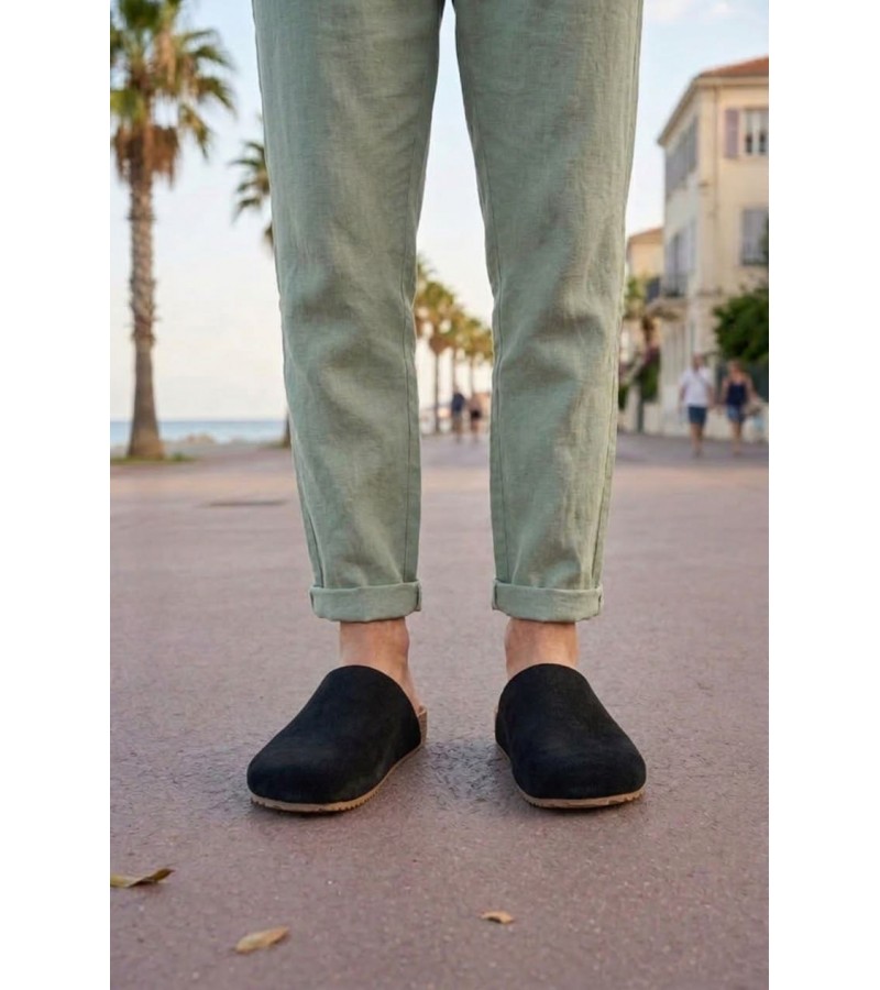 JY0556 Ravn Bağcıksız Hakiki Süet Deri Erkek Günlük Mantar Taban Loafer Klasik Ayakkabı HDMT - Siyah JY0556 Ravn Bağcıksız Hakiki Süet Deri Erkek Günlük Mantar Taban Loafer Klasik Ayakkabı HDMT - Siyah