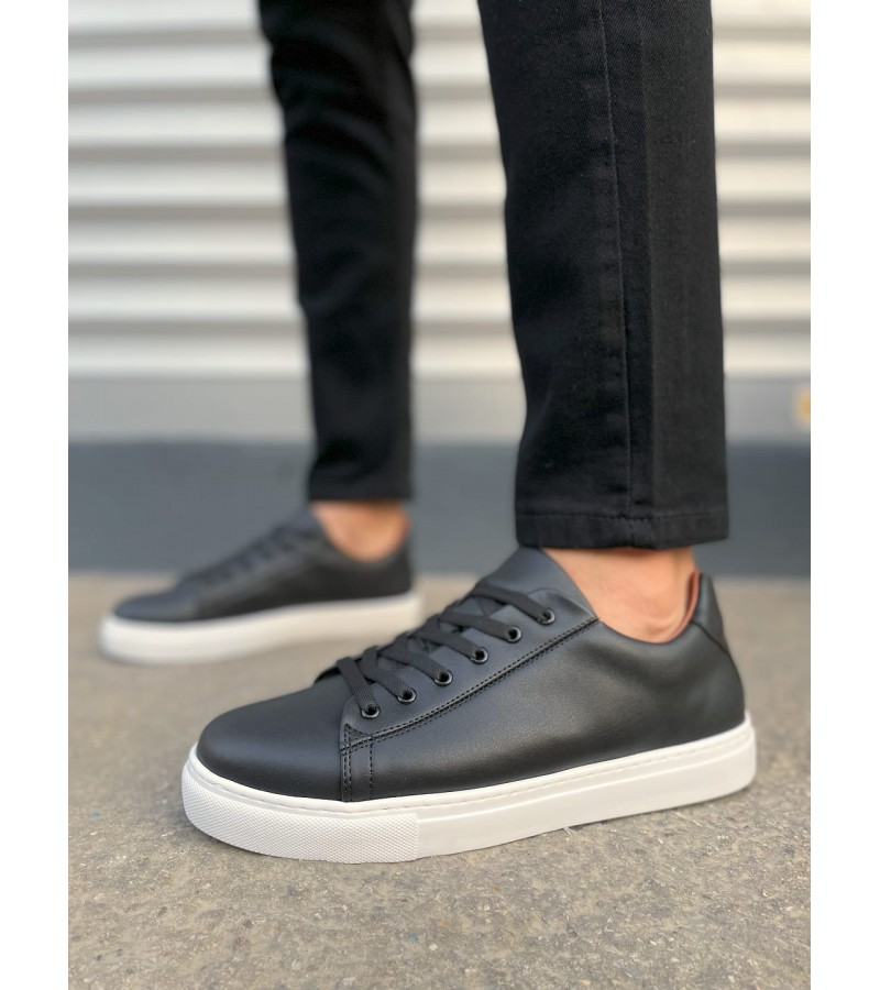 JY122 Mode Bağcıklı Cilt Erkek Günlük Sneaker Ayakkabı CBT - Siyah JY122 Mode Bağcıklı Cilt Erkek Günlük Sneaker Ayakkabı CBT - Siyah