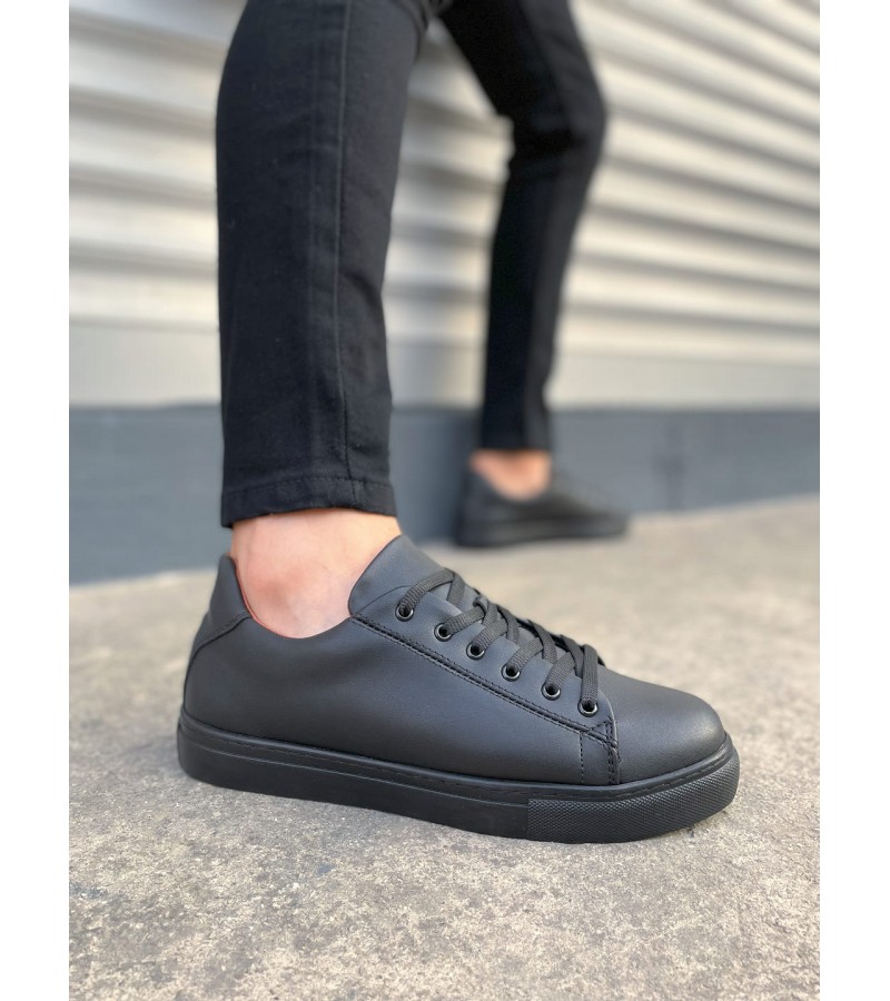 JY122 Mode Bağcıklı Cilt Erkek Günlük Sneaker Ayakkabı CST - Siyah JY122 Mode Bağcıklı Cilt Erkek Günlük Sneaker Ayakkabı CST - Siyah