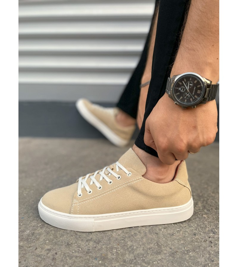 JY122 Mode Bağcıklı Süet Erkek Günlük Sneaker Ayakkabı SBT - Bej JY122 Mode Bağcıklı Süet Erkek Günlük Sneaker Ayakkabı SBT - Bej