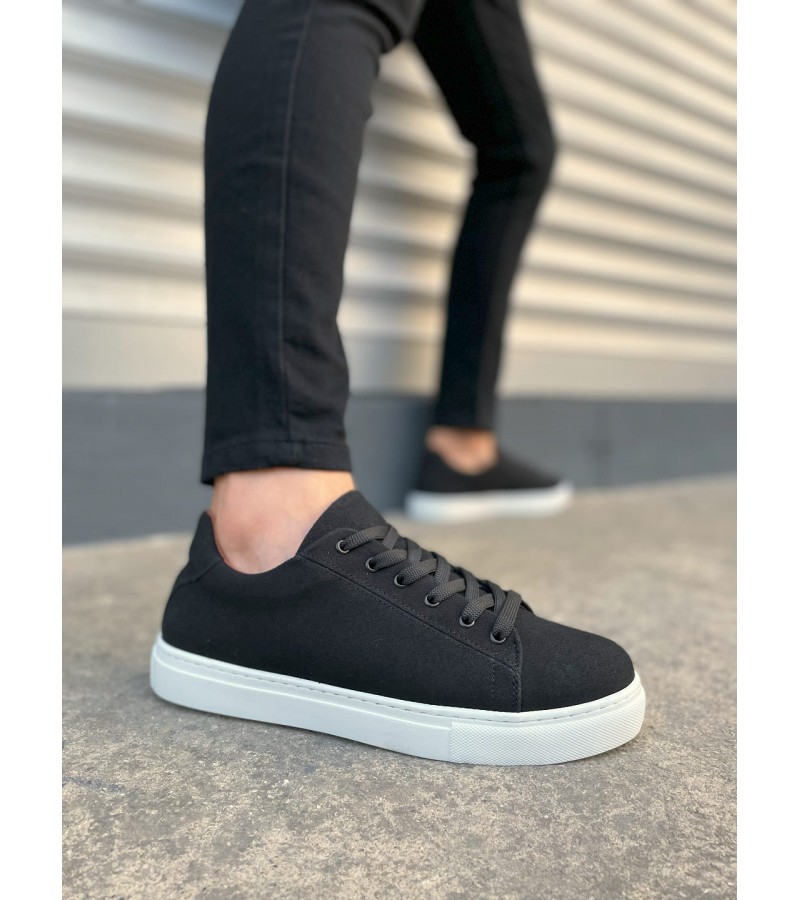 JY122 Mode Bağcıklı Süet Erkek Günlük Sneaker Ayakkabı SBT - Siyah JY122 Mode Bağcıklı Süet Erkek Günlük Sneaker Ayakkabı SBT - Siyah