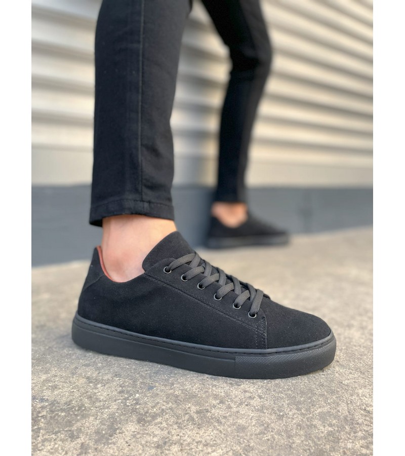 JY122 Mode Bağcıklı Süet Erkek Günlük Sneaker Ayakkabı SST - Siyah JY122 Mode Bağcıklı Süet Erkek Günlük Sneaker Ayakkabı SST - Siyah