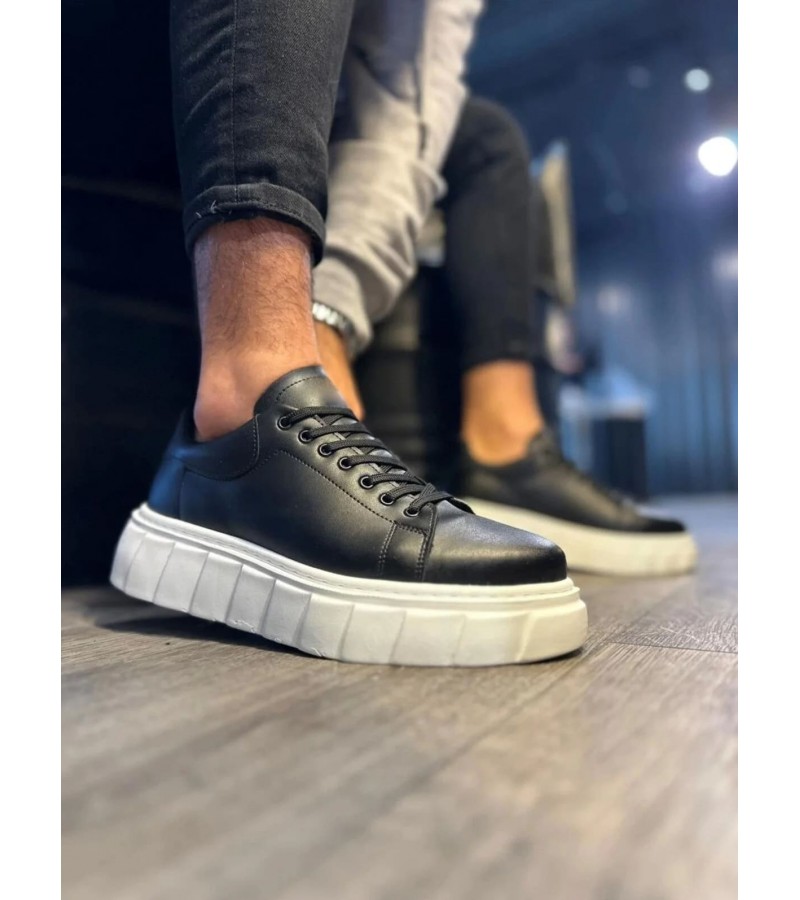 JY144 Volt Bağcıklı Cilt Erkek Günlük Sneaker Yüksek Taban Ayakkabı CBT Siyah JY144 Volt Bağcıklı Cilt Erkek Günlük Sneaker Yüksek Taban Ayakkabı CBT Siyah
