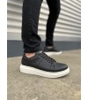 JY151 Boost Bağcıklı Cilt Erkek Günlük Sneaker Ayakkabı CBT - Siyah JY151 Boost Bağcıklı Cilt Erkek Günlük Sneaker Ayakkabı CBT - Siyah