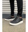 JY151 Boost Bağcıklı Cilt Erkek Günlük Sneaker Ayakkabı CBT - Siyah JY151 Boost Bağcıklı Cilt Erkek Günlük Sneaker Ayakkabı CBT - Siyah
