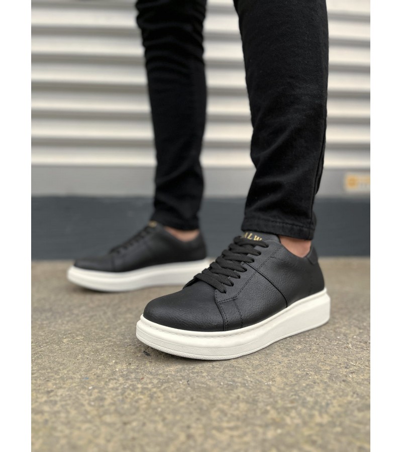 JY151 Boost Bağcıklı Cilt Erkek Günlük Sneaker Ayakkabı CBT - Siyah JY151 Boost Bağcıklı Cilt Erkek Günlük Sneaker Ayakkabı CBT - Siyah