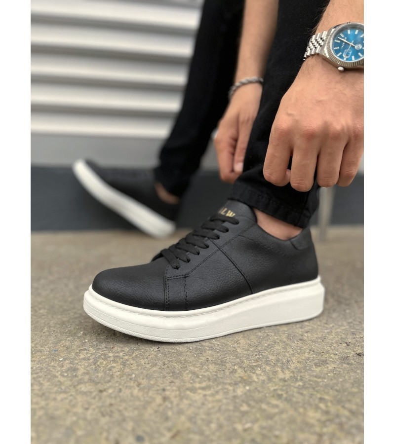 JY151 Boost Bağcıklı Cilt Erkek Günlük Sneaker Ayakkabı CBT - Siyah JY151 Boost Bağcıklı Cilt Erkek Günlük Sneaker Ayakkabı CBT - Siyah