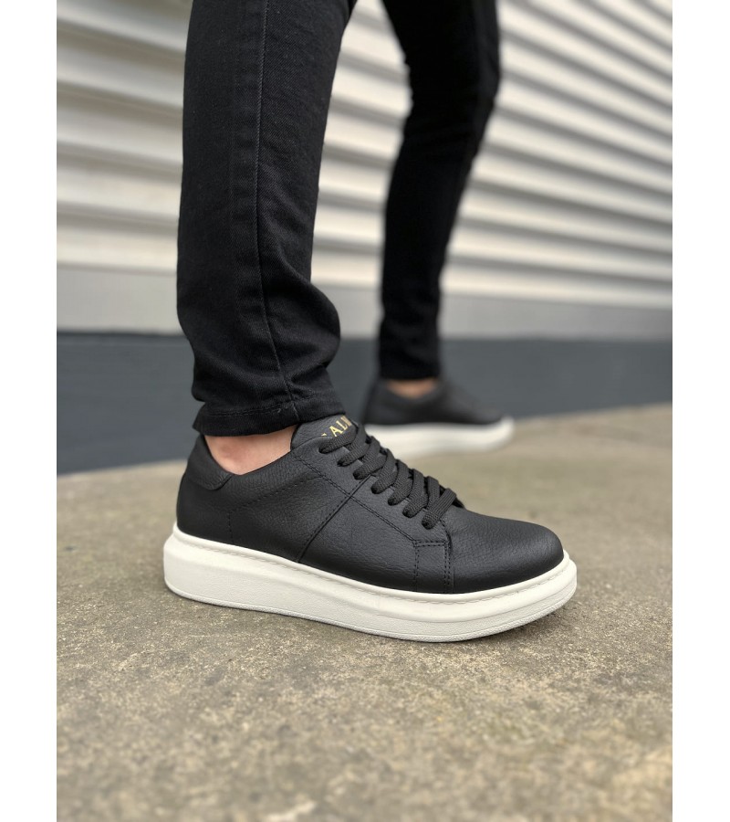 JY151 Boost Bağcıklı Cilt Erkek Günlük Sneaker Ayakkabı CBT - Siyah JY151 Boost Bağcıklı Cilt Erkek Günlük Sneaker Ayakkabı CBT - Siyah