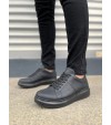 JY151 Boost Bağcıklı Cilt Erkek Günlük Sneaker Ayakkabı CST - Siyah JY151 Boost Bağcıklı Cilt Erkek Günlük Sneaker Ayakkabı CST - Siyah