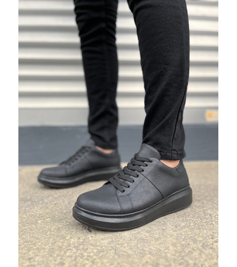 JY151 Boost Bağcıklı Cilt Erkek Günlük Sneaker Ayakkabı CST - Siyah JY151 Boost Bağcıklı Cilt Erkek Günlük Sneaker Ayakkabı CST - Siyah