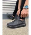 JY151 Boost Bağcıklı Cilt Erkek Günlük Sneaker Ayakkabı CST - Siyah JY151 Boost Bağcıklı Cilt Erkek Günlük Sneaker Ayakkabı CST - Siyah