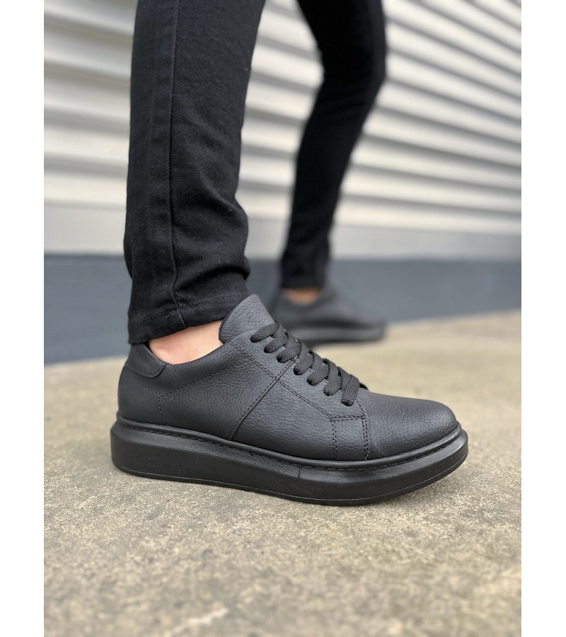 JY151 Boost Bağcıklı Cilt Erkek Günlük Sneaker Ayakkabı CST - Siyah JY151 Boost Bağcıklı Cilt Erkek Günlük Sneaker Ayakkabı CST - Siyah