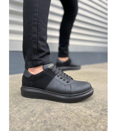 JY151 Boost Bağcıklı Cilt Süet Erkek Günlük Sneaker Ayakkabı CSST - Siyah