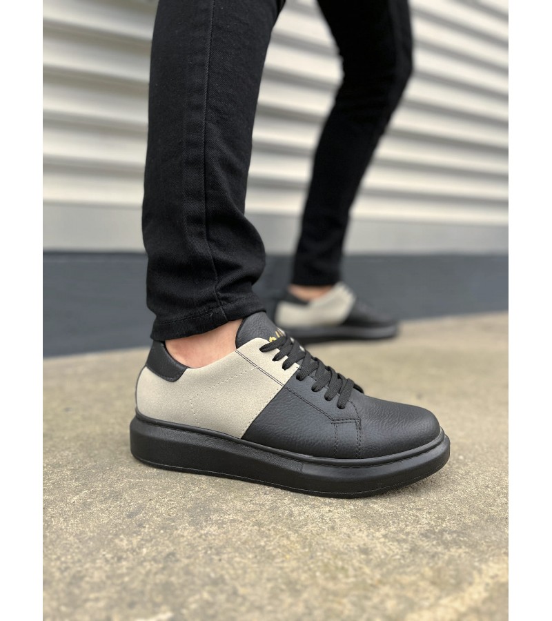 JY151 Boost Bağcıklı Cilt Süet Erkek Günlük Sneaker Ayakkabı CSST - Siyah/Gri JY151 Boost Bağcıklı Cilt Süet Erkek Günlük Sneaker Ayakkabı CSST - Siyah/Gri