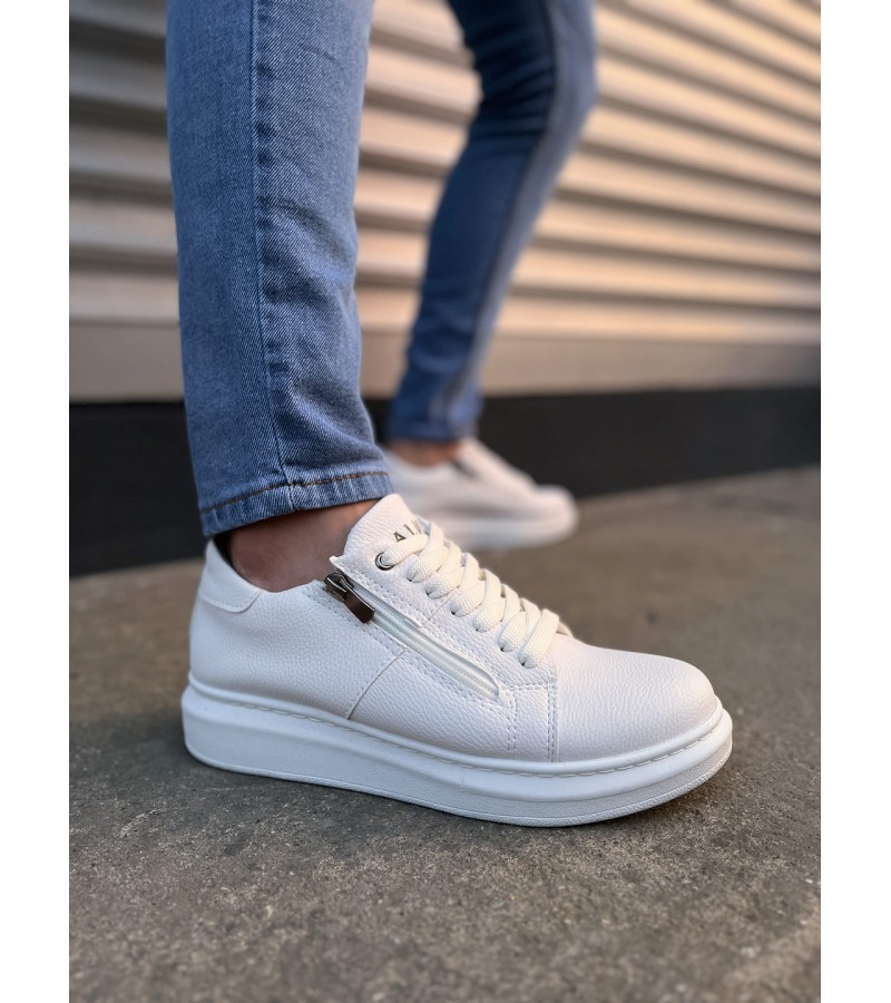 JY155 Warrior Bağcıklı ve Fermuarlı Cilt Erkek Günlük Sneaker Ayakkabı CBT - Beyaz JY155 Warrior Bağcıklı ve Fermuarlı Cilt Erkek Günlük Sneaker Ayakkabı CBT - Beyaz