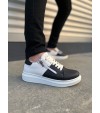 JY155 Warrior Bağcıklı ve Fermuarlı Cilt Erkek Günlük Sneaker Ayakkabı CBT - Beyaz/Siyah