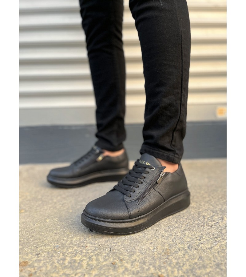 JY155 Warrior Bağcıklı ve Fermuarlı Cilt Erkek Günlük Sneaker Ayakkabı CST - Siyah JY155 Warrior Bağcıklı ve Fermuarlı Cilt Erkek Günlük Sneaker Ayakkabı CST - Siyah