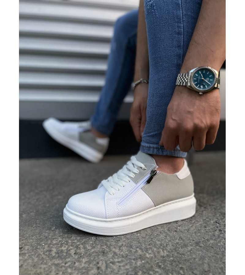 JY155 Warrior Bağcıklı ve Fermuarlı Cilt Süet Erkek Günlük Sneaker Ayakkabı CSBT - Beyaz/Gri JY155 Warrior Bağcıklı ve Fermuarlı Cilt Süet Erkek Günlük Sneaker Ayakkabı CSBT - Beyaz/Gri