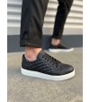 JY166 Prestige Bağcıklı Cilt Kapitone Desenli Erkek Günlük Sneaker Ayakkabı CBT - Siyah JY166 Prestige Bağcıklı Cilt Kapitone Desenli Erkek Günlük Sneaker Ayakkabı CBT - Siyah