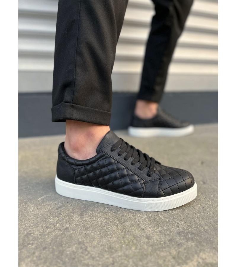 JY166 Prestige Bağcıklı Cilt Kapitone Desenli Erkek Günlük Sneaker Ayakkabı CBT - Siyah JY166 Prestige Bağcıklı Cilt Kapitone Desenli Erkek Günlük Sneaker Ayakkabı CBT - Siyah