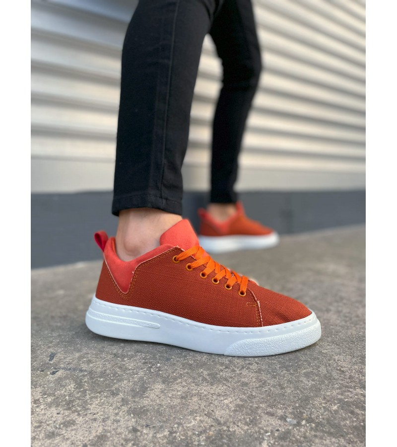 JY204 Flex Bağcıklı Keten Kumaş Erkek Günlük Sneaker Ayakkabı KBT - Turuncu JY204 Flex Bağcıklı Keten Kumaş Erkek Günlük Sneaker Ayakkabı KBT - Turuncu