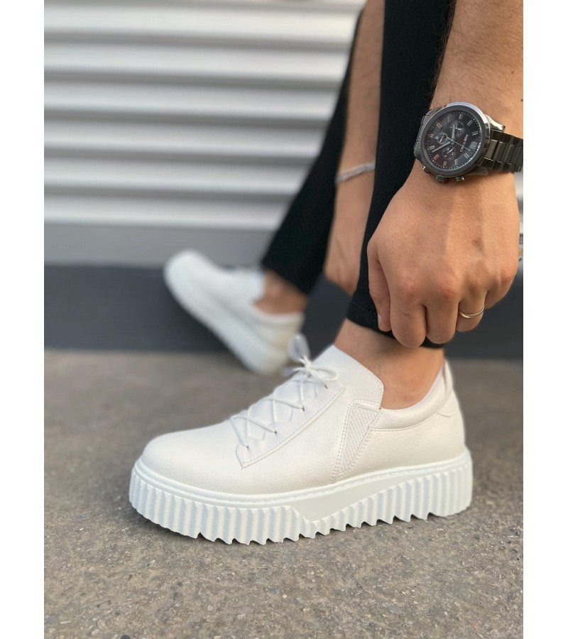 JY502 Bold Bağcıklı Cilt Erkek Günlük Sneaker Ayakkabı CBT - Beyaz JY502 Bold Bağcıklı Cilt Erkek Günlük Sneaker Ayakkabı CBT - Beyaz