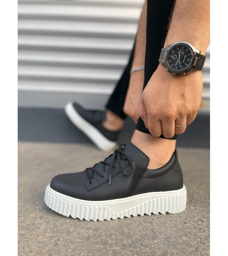 JY502 Bold Bağcıklı Cilt Erkek Günlük Sneaker Ayakkabı CBT - Siyah JY502 Bold Bağcıklı Cilt Erkek Günlük Sneaker Ayakkabı CBT - Siyah