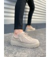 JY502 Bold Bağcıklı Süet Erkek Günlük Sneaker Ayakkabı SKT - Krem