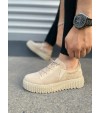 JY502 Bold Bağcıklı Süet Erkek Günlük Sneaker Ayakkabı SKT - Krem