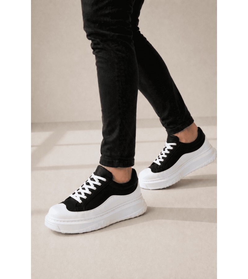 JY507 Dara Bağcıklı Süet Cilt Erkek Günlük Sneaker Ayakkabı SCBT Siyah/Beyaz JY507 Dara Bağcıklı Süet Cilt Erkek Günlük Sneaker Ayakkabı SCBT Siyah/Beyaz