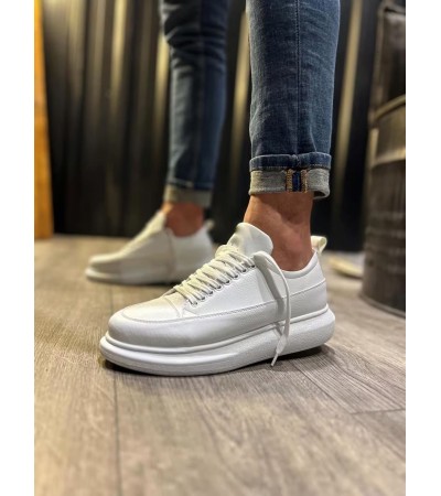 JY914 Drake Bağcıklı Cilt Erkek Günlük Sneaker Ayakkabı CBT Beyaz