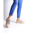 DELLA Bağcıklı Ortopedik Taban Taşlı Kadın Sneaker Spor Ayakkabı CTT - Ten DELLA Bağcıklı Ortopedik Taban Taşlı Kadın Sneaker Spor Ayakkabı CTT - Ten