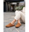 LUVRA Bağcıksız Hakiki Süet Deri Kadın Günlük Mantar Taban Loafer Klasik Ayakkabı HDMT - Taba LUVRA Bağcıksız Hakiki Süet Deri Kadın Günlük Mantar Taban Loafer Klasik Ayakkabı HDMT - Taba