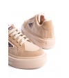 PRAG Bağcıklı Ortopedik Taban Desenli Kadın Sneaker Spor Ayakkabı CTT - Ten PRAG Bağcıklı Ortopedik Taban Desenli Kadın Sneaker Spor Ayakkabı CTT - Ten