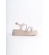RILEY İnce Tokalı Taşlı Şeritli Ortopedik Taban Kadın Sandalet CKT - Krem RILEY İnce Tokalı Taşlı Şeritli Ortopedik Taban Kadın Sandalet CKT - Krem