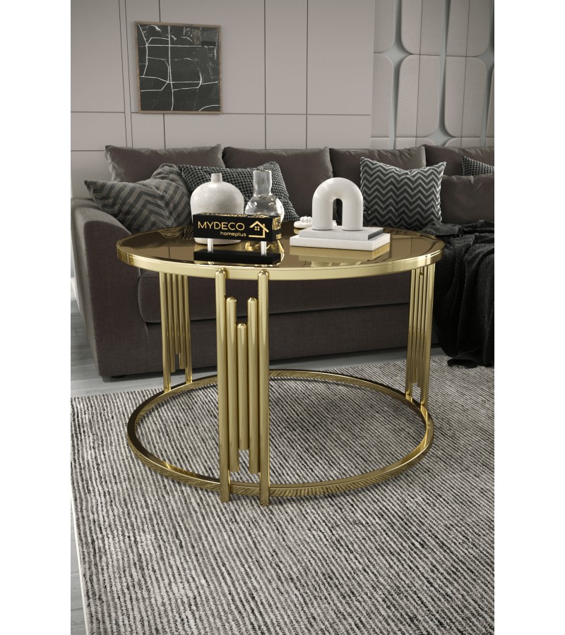 Piyano Gold Bronz Tekli Orta Sehpa Takımı